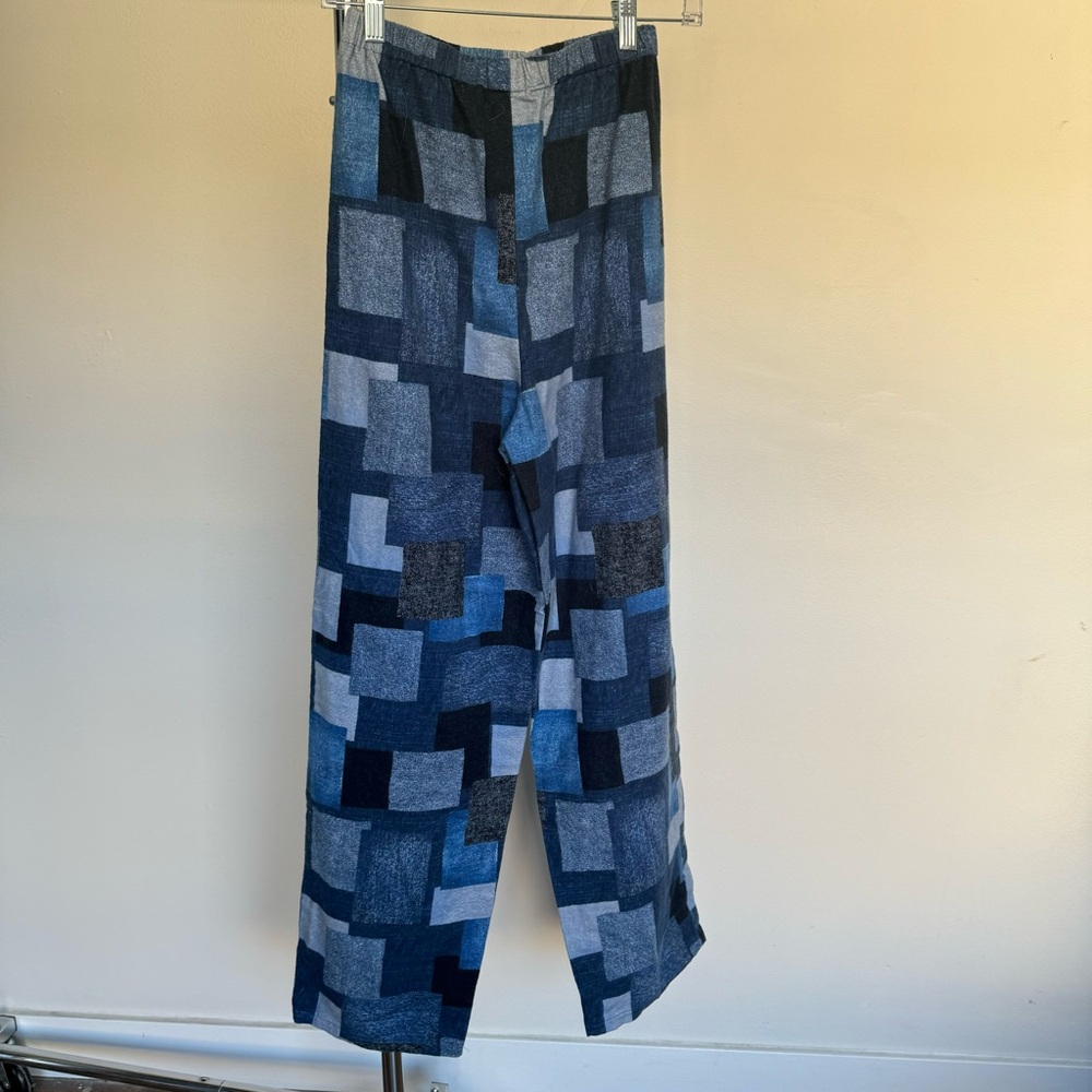 Denim Print Pants